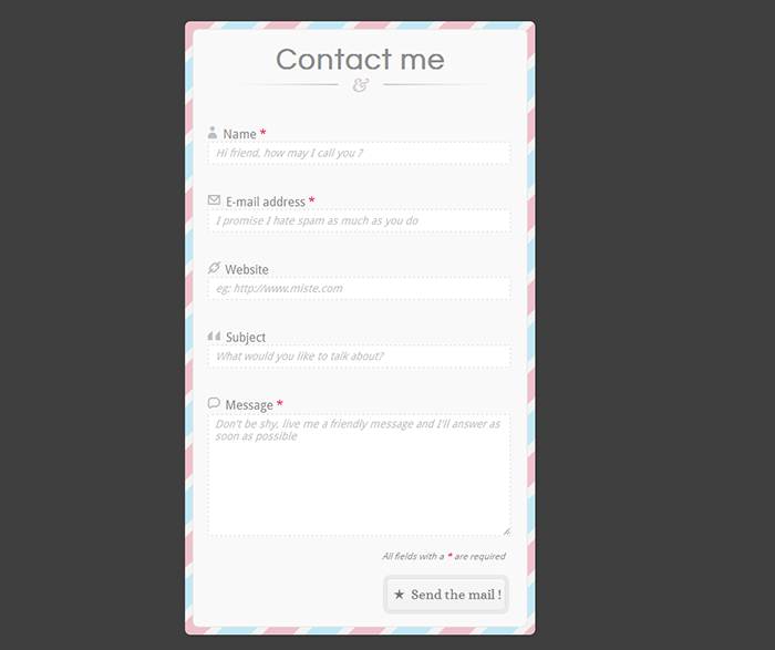 Formulaire de contact pur html5 Css3 sans images Formulaire de contact pur html5 Css3 sans images